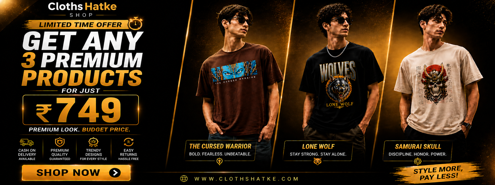 Get Any 3 Premium Products – ClothsHatke Store
